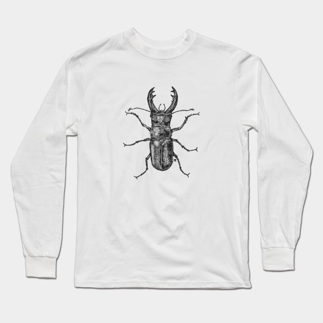 Stag Beetle Long Sleeve T-Shirt by LydiaWoods